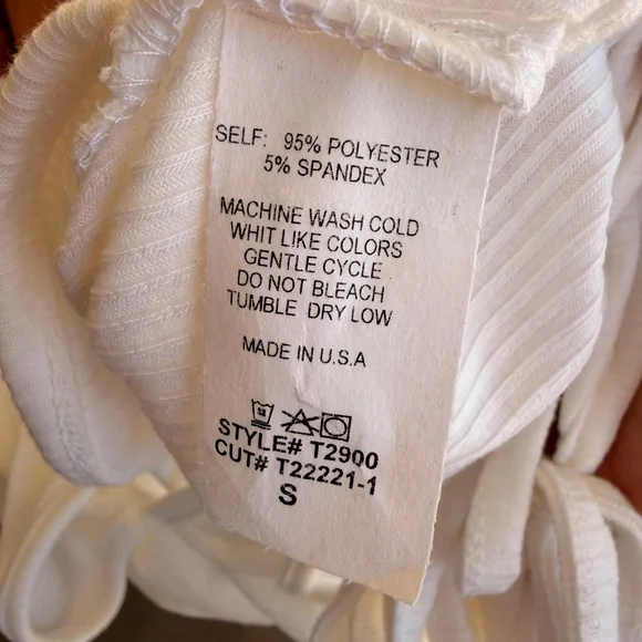 A3 Designs White 3 Tie Front Ribbed Womens Tank Top - Picture 4 of 4